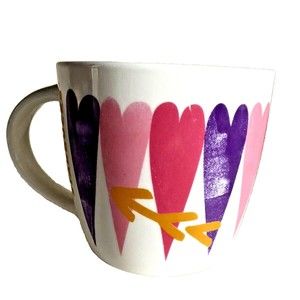 Starbucks cup 14 Ounce Colorful Hearts Valentine's Day Ceramic Cup Mug Coffee